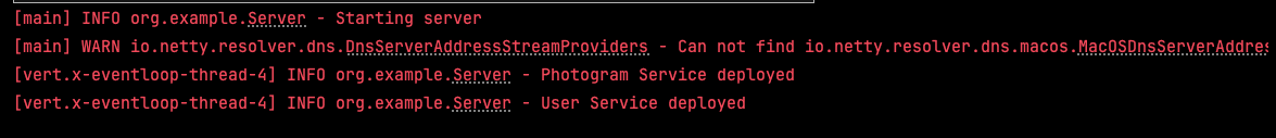 Startup logs